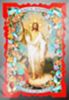 Икона Воскресение Христово 15 в жесткой ламинации 8х11 с оборотом, тиснение, высечка, частица земли