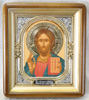 Икона в киоте 18х24 фигурный, темпера, венчик, риза-рамка объемная, открытая, золочени,Иисус Христос Спаситель