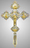 Крест напрестольный №2 рант, литье, филигрань, эмаль, роспись, гравировка серебро