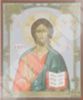 Икона Иисус Христос Спаситель 4 на деревянном планшете 6х9 двойное тиснение, аннотация, упаковка, ярлык Светлая