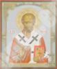 Икона Николай Чудотворец 4 на деревянном планшете 11х13 двойное тиснение Светлая