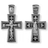 Крест мужской большой серебряный с Георгием Победоносцем чернение 38170