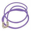 Шнурок хлопковый фиолетовый с серебряным замком | веревочка для крестика с серебряным замком