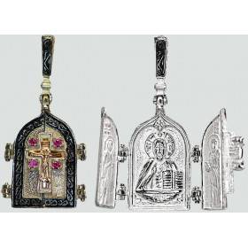 Складень золото/серебро комбинированный православный складень подвеска