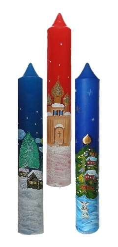 Свеча рождественская диаконская ручная роспись