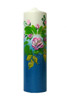 Свеча столб средний с налепкой ручная роспись