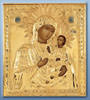 Icon picturesque in Rize 24х30 oil, bulk Reese No. 2, gilding, Iveron mother of God