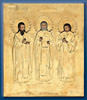 Icon picturesque in Rize 24х30 oil, bulk Reese No. 100 Basil, John Chrysostom, Gregory the Theologian