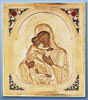 Ікона мальовнича у ризі 24х30 масло, об'ємна риза №102, емаль золочення, Володимирська Божа Матір