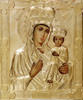 Ікона мальовнича у ризі 24х30 масло, об'ємна риза №101, золочення, Озерянська Божа Матір