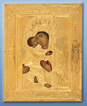 Icon picturesque in Rize 18x24 oil on body robe of No. 5, the gilding, the Vladimir mother of God