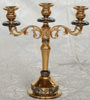 Candle holder for 3 candles gold ruthenium
