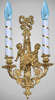 Lamp 2 candles with angels gilding