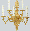 Lamp 5 candles large gilding