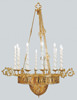 Chandelier 1 tier, 12 candle cast gilt