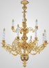Chandelier 2 tiers 12 candle large gilding