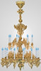 A 2 tier chandelier, 21 candle gilding