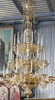 Chandelier 3 tier 36 candles with chains gilding