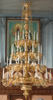 Chandelier 4 tier 48 candles with chains gilding