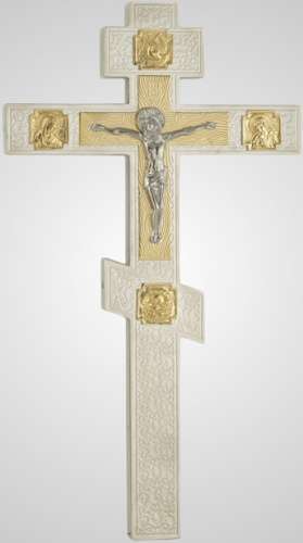 Altar cross No. 10-4 small Nickel, gilding