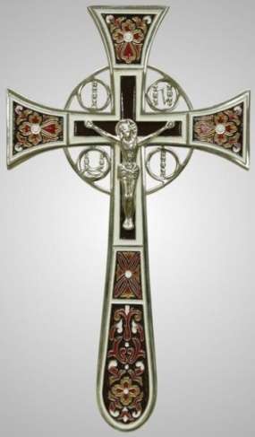 Крест напрестольный №4-1 мальтийский эмаль никель