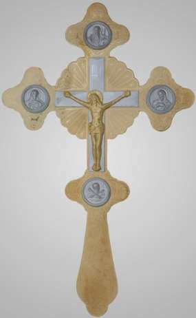 Крест напрестольный №5-3 фигурный золочение