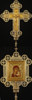 Крест-икона № 2-3 запрестольная двухст.с гальванопл.накл. никель ч/золочение