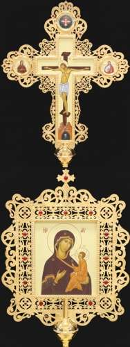 The cross is the icon number 28 altar fretwork engraving painting stones