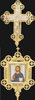 Крест-икона запрестольная с литым распятием гравировка золочение