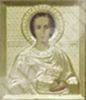 Икона Пантелеимон в ризе 6х7 объемная