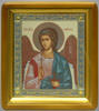 Икона Ангел-Хранитель в киоте 18х24 фигурный, темпера, рамка золочёная, эмаль~