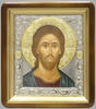 The icon in the frame 18x24 curly, tempera, Reese Nickel, gilded halo,Jesus Christ the Savior