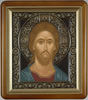 The icon in the frame 18x24 curly, tempera, Reese patinirovanija,Jesus Christ the Savior