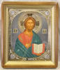 Икона в киоте 24х30 фигурный, темпера, риза объемная, открытая, золочение ,Иисус Христос Спаситель