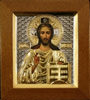 Εικονίδιο στην εικονιδιακή περίπτωση αριθ. 2 6x7 απεικόνιση, ογκομετρική ρόμπα, εν μέρει επιχρυσωμένη, Ιησούς Χριστός ο Σωτήρας