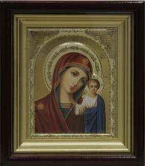 Икона Казанская Божья матерь Богородица 14 в киоте 11х13 сложный №2 конгрев
