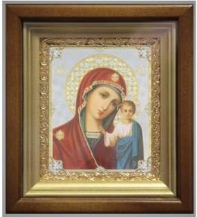 Икона Иоанн Кронштадский в киоте 11х13 сложный, двойное тиснение, рамка золочёная