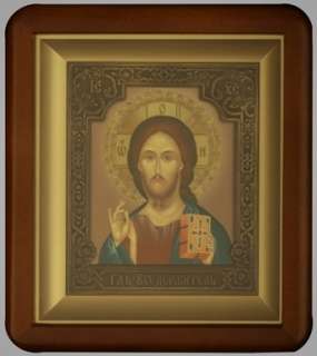 Икона в киоте 11х13 фигурный, темпера, риза патенированая,Иисус Христос Спаситель