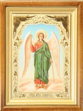 Икона Ангел-Хранитель ростовой №2 в киоте 18х24 сложный №2, конгрев