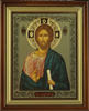 Икона в киоте 22х26 сложный, тройное тиснение, венчик золоченый,Иисус Христос Спаситель