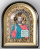 Ікона в кіоті 24х30 складний, арочний, фото, риза об'ємна, відкрита, золочення ,Ісус Христос Спаситель