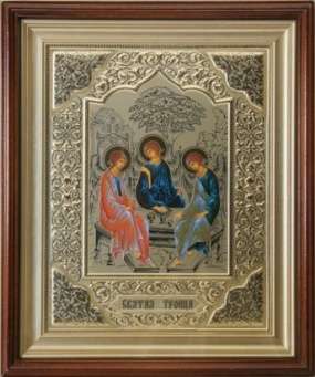 Икона Владимирская Божья матерь Богородица 17 в киоте 24х30 сложный, конгрев