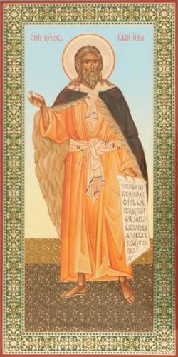 Икона Илья Пророк ростовой в деревянной рамке №1 11х22 двойное тиснение