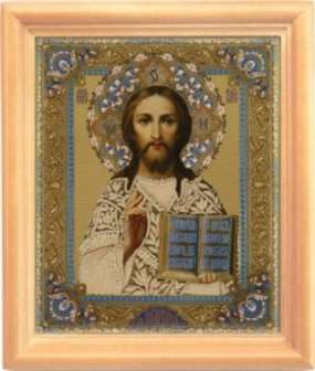 Икона Николай Чудотворец 20 в деревянной рамке №1 18х24 тиснение