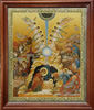 Η εικόνα στο ξύλινο πλαίσιο αριθ. 1 30x40 διπλό ανάγλυφο, η συσκευασία, η Kaluga μητέρα του Θεού, η εικόνα της Παναγίας είναι κίτρινο. θολό