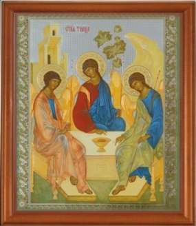 Икона в деревянной рамке №1 18х24 двойное тиснение,Геннадий и Никифор Важеозерские