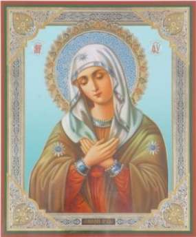 Икона Умиление Божья матерь Богородица 2 на оргалите №1 30х40 двойное тиснение