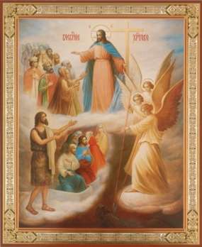 Икона Воскресение Христово 49 на оргалите №1 18х24 двойное тиснение