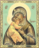 Икона на деревянном планшете 30х40 двойное тиснение, ДСП, ПВХ,Владимирской Божьей матери, икона Богородицы в церковь Животворящая богослуженая