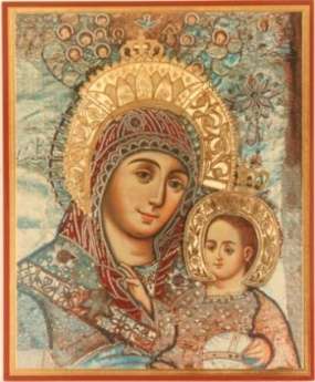 Икона на оргалите №1 11х13 двойное тиснение,Вифлеемской Божьей матери, икона Богородицы